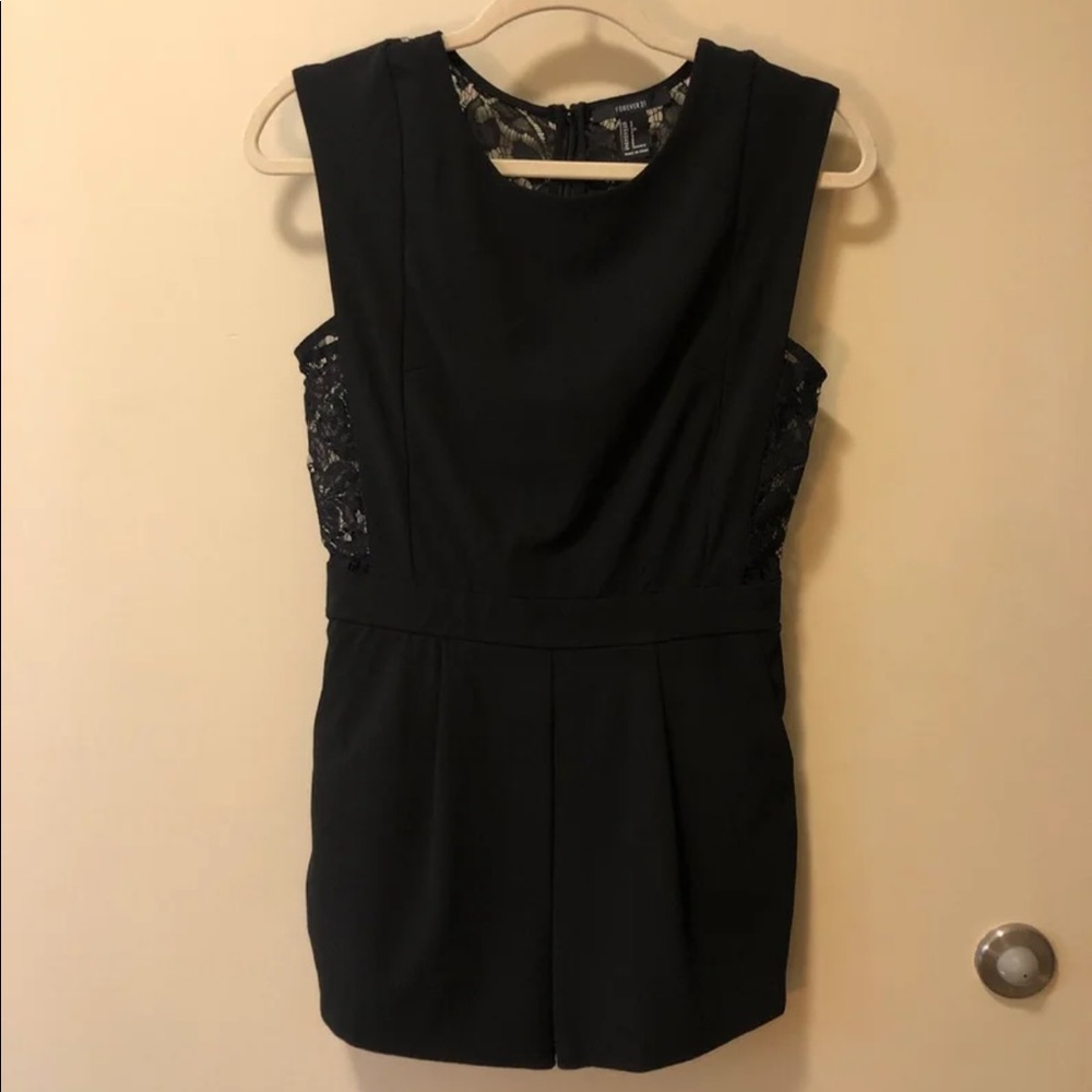 NWOT Sleeveless Black Romper, Size S